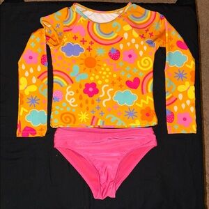 Colorful Long Sleeve Swim Set